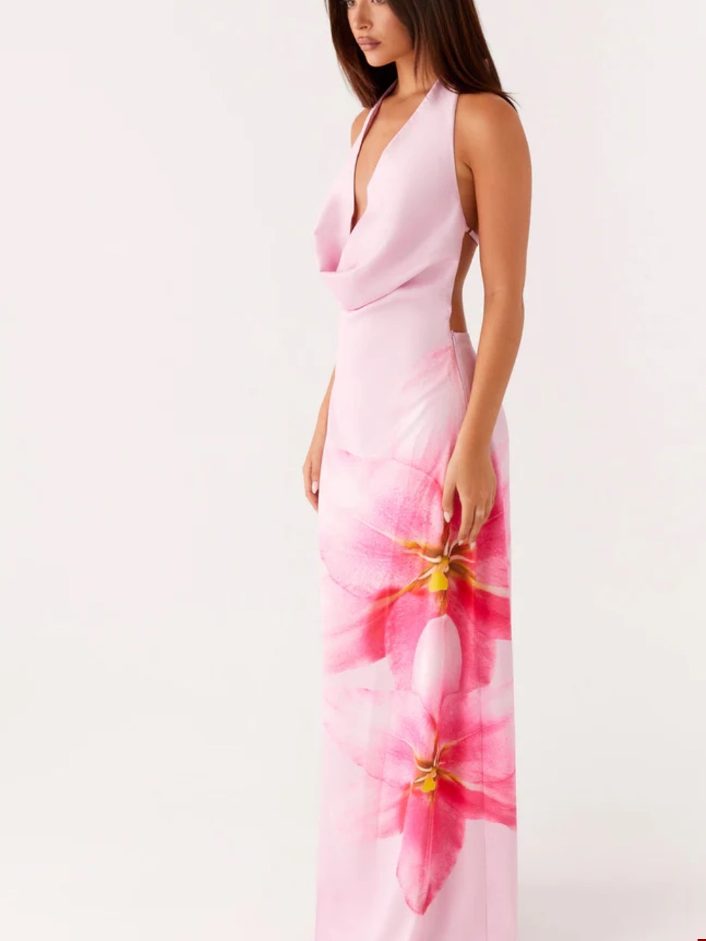 Peppermayo Bryony Cowl Maxi Dress - Pink Floral - Picture 2 of 7
